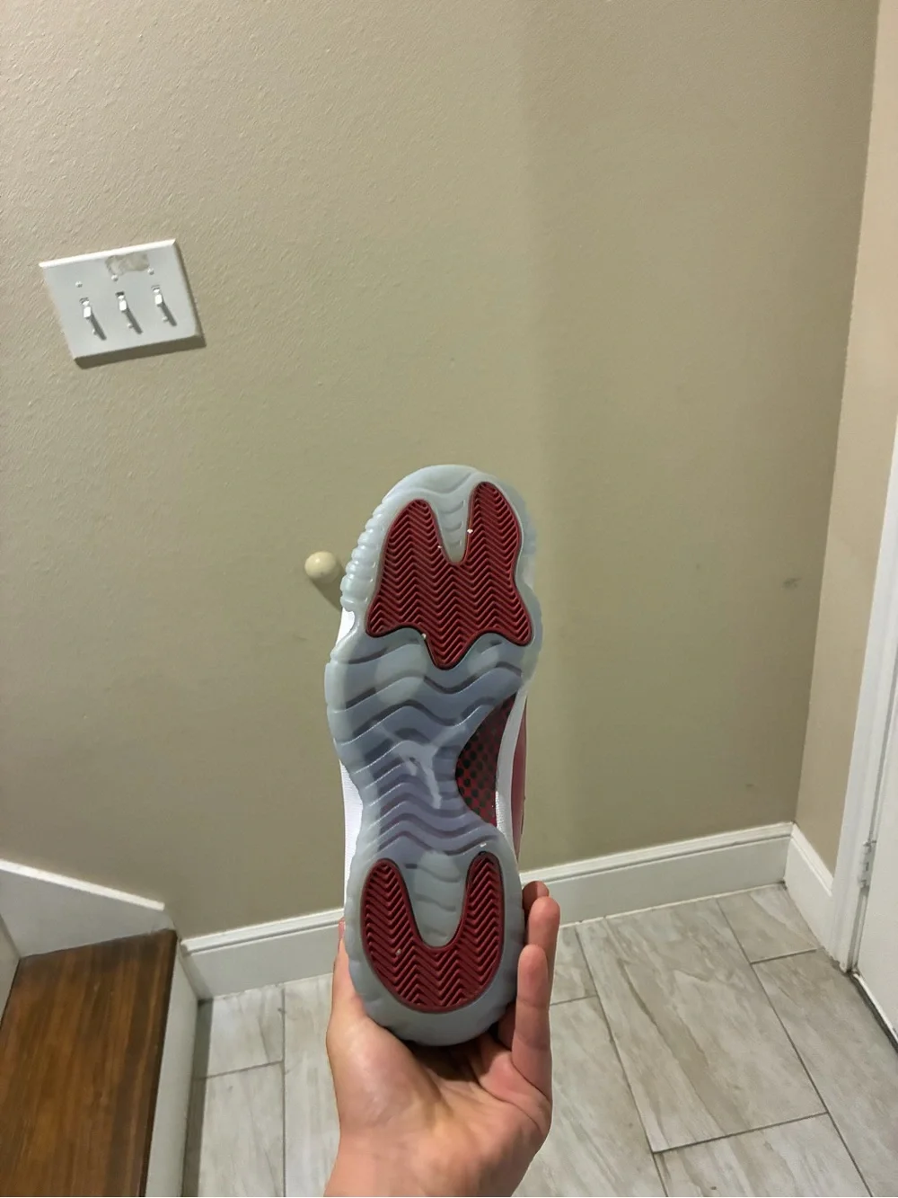 Jordan Men’s Sneakers in Red, White, and Gray